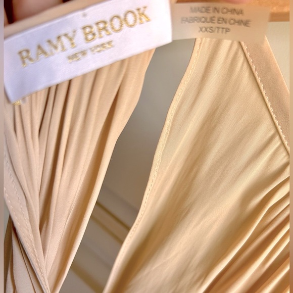 Elegant sleeveless midi dress w/ smocked waist, flowy, and luxe high neckline! - Picture 6 of 6